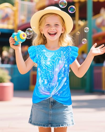 Girls Shirts Cute Summer Short Sleeve T Shirt for Little Girl Unicorn Mermaid Blouse Tunic Tee Tops for 3-8 Years3