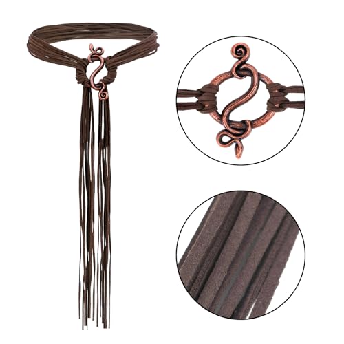 TINAYAUE Medieval Cross Knotted Waistband Snake-shaped Fantasy Rope Belt for Halloween Cosplay Dress Up Party3