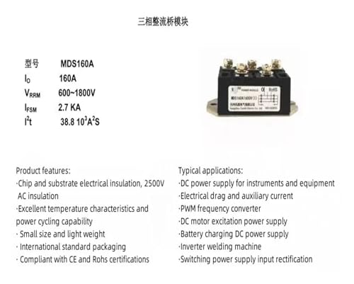 MDS160A1800V Module Pont redresseur triphasé pour conversion de puissance industrielle - 3