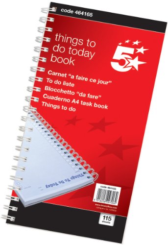 5 Star Office Things To Do Today Book Wirebound 6 Months 115 Pages 280X140Mm