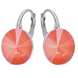 Rivoli Pendientes de circonita austriaca de plata 925, joyas para mujeres y niñas, pendientes colgantes ideales para regalos para mujeres, Plata, Crystal