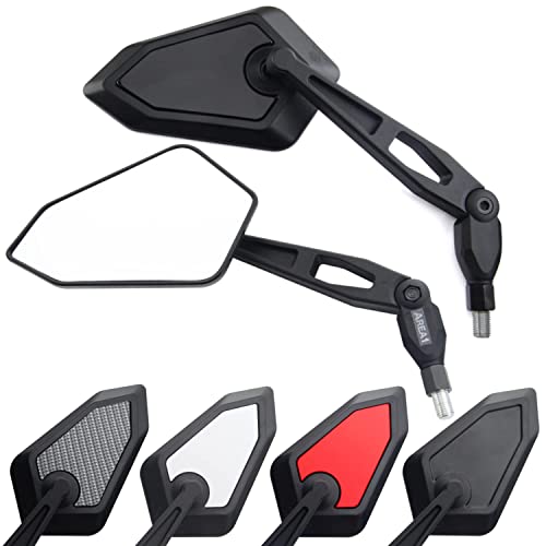 Area1 Rétroviseurs Moto Universel noir-brillant Retroviseur Latéral Homologué E Certification CE (2xM10 Filetage à droite) compatible avec BMW KTM Yamaha Honda Kawasaki KSR Moto Suzuki Triumph Aprilia