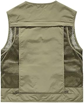 Btmpmcs Heren Outdoor Gilet Sneldrogend Vissen Vest Met Meerdere Zakken Cargo Utility Safari Bodywarmer Jacht Wandelen Mouwloos Jas Ademend Top Voor Fotografie, B-Zwart, L