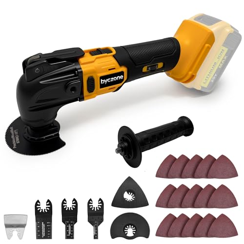 Cordless Oscillating Multitool for DeWalt 18V Battery, Cordless Multi Tools with 6 Variable Speed, 4°Oscillation Angle, 23PCS Oscillating Tool for Scraping Cutting Sanding [Tool Only]