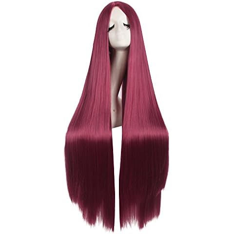 MapofBeauty 40 Inch Red Anime Wig Cover