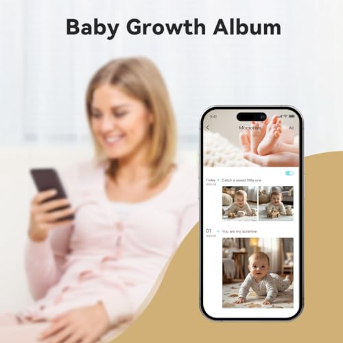 ebemate Smart Baby Monitor with Dual Cameras, 2.8" Screen, 1500ft, Local SD & Cloud Storage, AI Cry Detection, Sleep Tracker, Lullabies, Two-Way Audio, Secure Baby Camera for Home — view 5