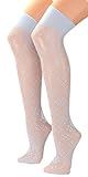 Fibrotex Damen Netz Overknee Strümpfe, Farben alle:23 hellblau, Größe:One Size