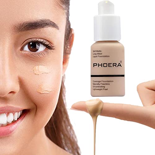30Ml Phoera Foundation Full Coverage Foundation Flawless Concealer Foundation Matte Oil Control Concealer Long Lasting Moisturizing Base Liquid Cover Cream Colour Changing Foundation For Women&Girls #TOP5