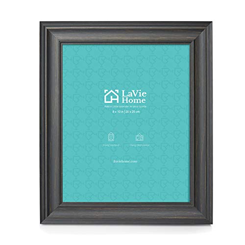 LaVie Home 8x10 Picture Frames (3 Pack, Black) Rustic Photo Frame Set with Tempered glass for Wall Mount & Table Top Display