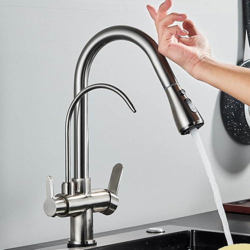 Robinet de cuisine à filtre et capteur tactile mitigeur d'eau pure d'évier