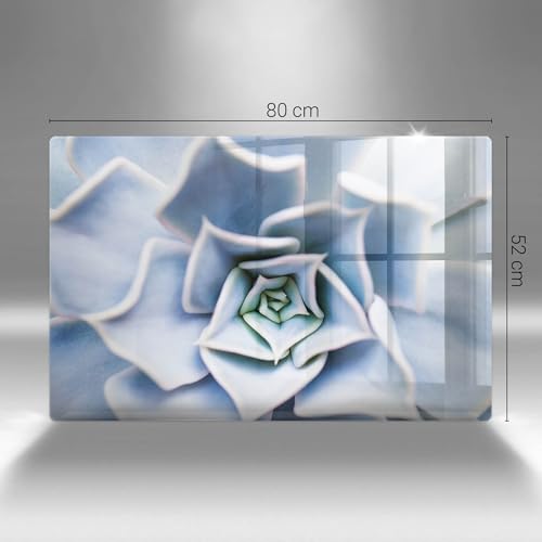 Planche à découper 80x52cm multifonctionnelle en verre résistant Wallfluent fleur - 7