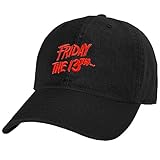 Popfunk Official Friday The 13Th Logo Dad Hat - The U18 Adjustable Relaxed-Fit Cap - Unisex for Men and Women, Black