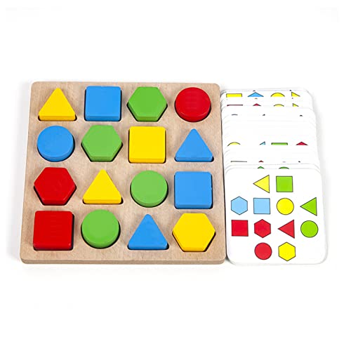 Shape Matching Game Color Sensory Educational Toy, Geometric Shape Quick Matching Board Game Montessori Learning Toys for Toddlers Kids Boys Girls (for 1 Player)