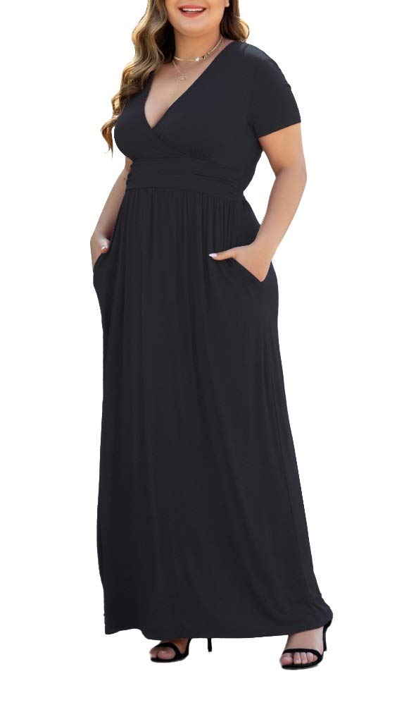 Kurzes/langärmeliges Damenkleid mit Schultern, mit Taschen, lässiges Swing-T-Shirt-Kleid
