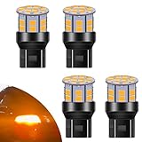 LEDYOTRY 7440 7443 LED Bulb Amber Turn Signal Light, Super Bright WY21W T20 7440A 7444 7444NA LED Bulbs for Rear Front Turn Signal Blinker Lights, Parking or Running, Brake Tail Lights, Pack of 4