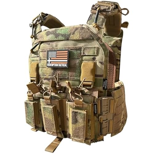 Redemption Crusader 2.0 Molle Quick Release Buckles Airsoft Vest With Adjustable Size Sides And Triple Pouch