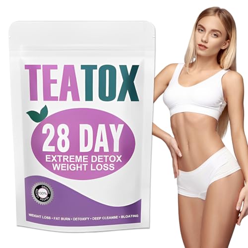 28 Tage Detox Tee - Natürliche Kräutermischung mit Grüner TEE - Chrysanthemenextrakt - Fruchtextrakt - Sanfte Entgiftung - Körper Formender Tee - Für Männer Frauen