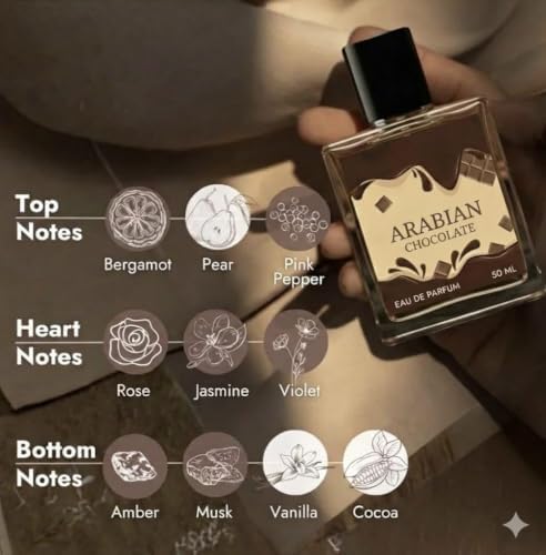 Arabian Chocolate Eau de Parfum – Long Lasting Gourmand Perfume for Women & Men, Rich Chocolate Vanilla Amber Fragrance, Luxury Oriental Scent, Unisex Eau De Parfum 1.69 Fl Oz — view 6