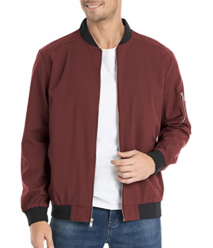 Mansdour Men's Lightweight Flight Bomber Jacket Spring Fall Causal Softshell Windbreaker Coat Outerwear Slim Fit Windproof Baseball Jacket Outdoor Varsity Jackets Sportswear #TOP24