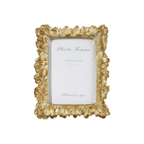 Image of 5x7 Vintage Picture Frames, Picture Frame for Table Top Display and Wall Hanging Home Decor (Gold, 5x7 Inch)