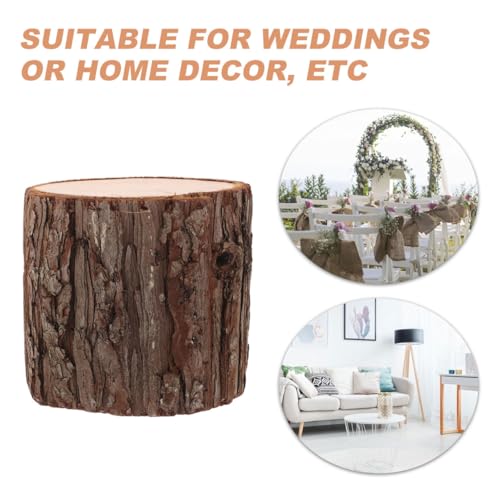 VOSAREA Wood Slices Tree Stump Decor with Bark Unfinished Wood Slives Log Side Table: Trees Stump As Centerpiece for Home and Wedding Decor by VOSAREA - Used condition - Image 4