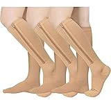 Athbavib 3 Pairs Zipper Compression Socks, 15-20...