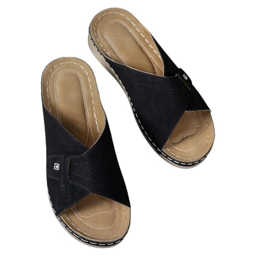 Chaussures pour pieds sensibles avec sangles élastiques et talon compensé
