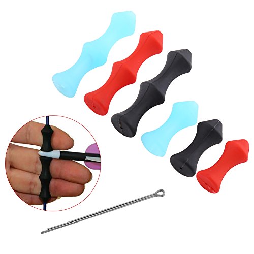 Archery Bowstring Finger Saver,2Pcs Silicone Archery Target Recurve Bow Shooting Hunting Finger Guard Bowstring Archery Shot Finger Tabs Guard Protectors(Red) #TOP30