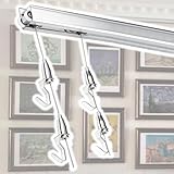 Bildaufhängeschiene Silver Track Bilderaufhängesystem, Leistenhaken Für Aufhängen Von Bildern Und Fotorahmen, Schienen-Set Für Galeriepräsentationen(2.5m/98in/8.2ft Cable,1m/3.3ft rail)