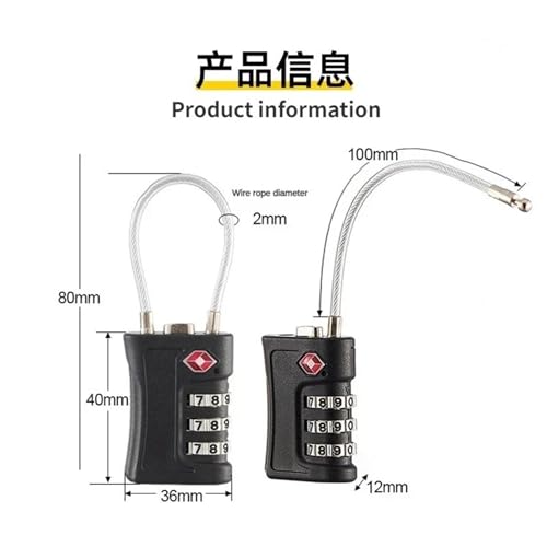 Cadenas pour armoire et bagages jaune à code modifiable - 5