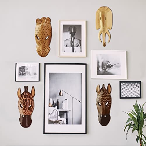 4 Pcs African Masks Wall Decor Animal Masks Plaque Living Room Plaque Mask African Wall Art Hanging Safari Decor Jungle African Masks Wall Decor For Bedroom Bathroom African Theme Party Decorations #TOP5