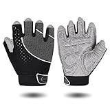 Tourdarson Weight Lifting Gym Gloves Microfiber & Anti-Slip Silica Gel Grip Padded Workout Gloves for Weightlifting, Cross Training, Gym, Fitness, Bodybuilding Men & Women