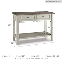 Signature Design by Ashley Bolanburg Farmhouse Sofa Console Table, White — image 3