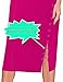 VFSHOW Womens Buttons Pleated Notch V Neck Work Business Office Pencil Midi Dress 2023 Slit Church Interview Career Party Slim Bodycon Sheath Dress (Hot Pink, X-Small) 10245 HPIK XS