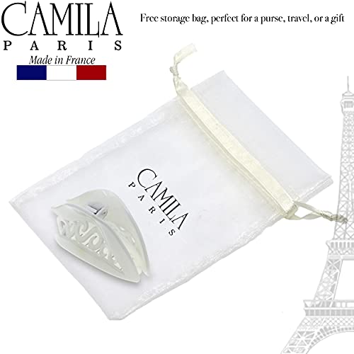 Camila Paris Cp3213 French Hair Clip For Women For Thick Hair For Long Curly Wavy Hair, White, Girls Hair Claw Clips Jaw, Styling Big Claw Clip For Thick Hair, Strong Hold No Slip Grip, Made In France #TOP3