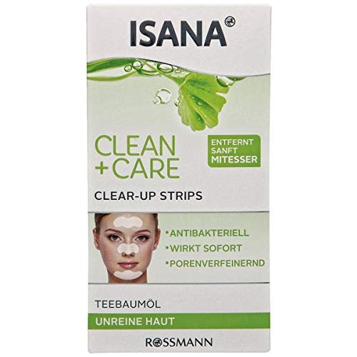 ISANA Clear-Up Strips - Elimina suavemente las espinillas - antibacteriano - actúa inmediatamente - refina los poros - 2 x 3 = 6 tiras Cover