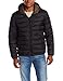 Levi's Men's Nylon Lightweight Puffer Hoodie Jacket, Black, Large