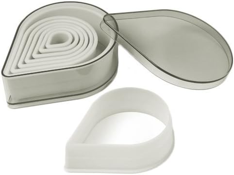 8-Piece Teardrop Cookie Cutter Set, Multi-size Circle Biscuit Cutter Set Nylon Sandwich Pastry Cutters for Fondant, Cake, Dough