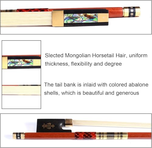 Ecotown Advanced 4/4 Pernambuco Violin Bow – Handmade, Lightweight & Balanced, Real Horsehair for Deep, Powerful Tone – for Advanced Violinists - Image 7