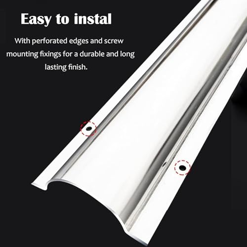 Canaleta para cables de acero inoxidable pintable, sistema de ocultación de cables, canal protector de cables metálico para proteger cables y prevenir riesgos de tropiezo (10 piezas, ancho exterior 1 3/5 pulgadas) miniatura 5