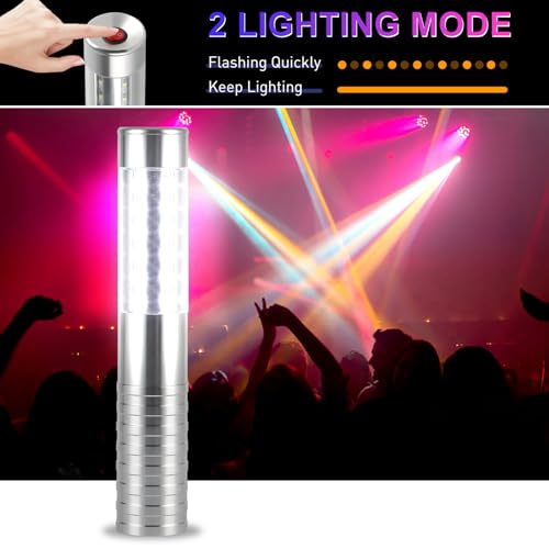 WILON 4 PCS Bottle Lights for Service Lights Strobe Baton Girl, Reusable Rechargeable Service LED Champagne for Bar Party Club Birthday Weeding Bar Outdoor - Silver