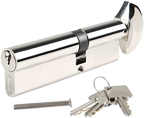 DIDA® 95mm Thumb Turn Euro Cylinder Lock 45T/50 UPVC Barrel Lock with 3 Keys Anti-Pick Anti-Bump Anti-Drill Door Barrel Lock with Key Euro Single Cylinder Lock Barrels High Security BS EN 1303:2005