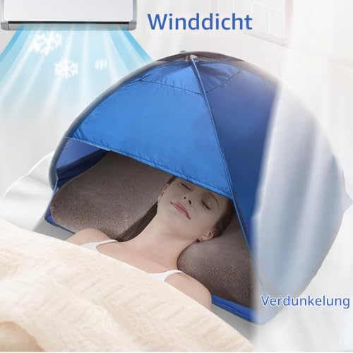 Mini Kopfzelt,Kopfstütze Zelt,Automatisches Sofortzelt, Strand Sonnenbaden Winddicht Sand Proof Sonnenschutz Tragbare Kopfstütze Zelt mit Aufbewahrungstasche zum Wandern