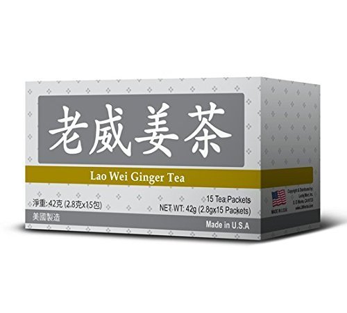 Lao Wei Ginger Tea Herbal Supplement Helps for Control Inflammation & Reduce Nausea, Increase Energy & Antioxidant Level 15 Bags Made in USA