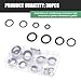 CyperFair 30 PCS Car Air Conditioning Compressor Port Seal Washer, Heat-resistant Cooling Pump Seal Gasket, Vehicle Air Conditioning O-ring Gasket Replacement Part, for Most Cars, Trucks (Black)