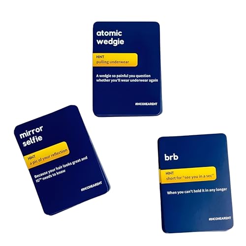 Image of Tickles Incohearent Family Edition Gibberish Guessing Card Game | 400 Cards with Sand Timer | Hilarious Party & Friends Night Game (Ages: 12+ Years, Players: 2+)