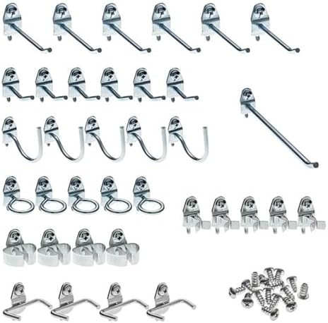 Triton Products (76936) DuraHook 36 Pc Zinc Plated Steel Hook Assortment for DuraBoard or 1/8 In. and 1/4 In. Pegboard, Silver image 2