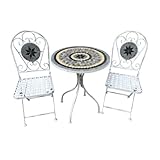 ✅Facile da pulire milani home Set Completo Tavolo con Sedie in Ferro per Interno Esterno Ingresso Portico Piscina Giardino Veranda Ristorante