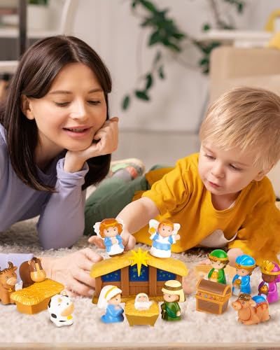 Hardwind HW-NATIVITY-20231215 25Pcs Nativity Set For Kids, Christmas Story Playset Figurine, Little Nativity Toddler Toy thumb #5