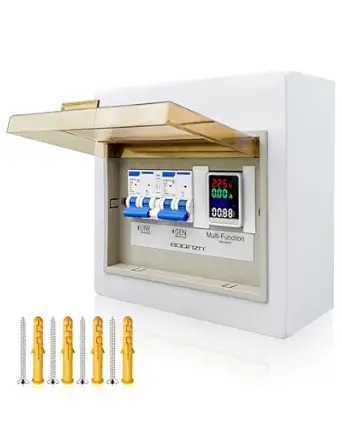 240V 60A Generator Transfer Switch, Prewired Transfer Panel with Multi-Function Digital Display, Manual Transfer Switch Kit for Portable Generators 15000 Watts, Easy Wiring